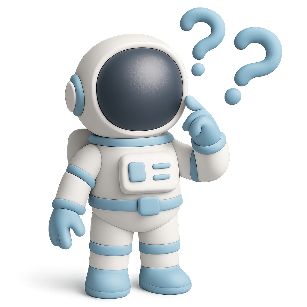 Astronauta com dúvidas